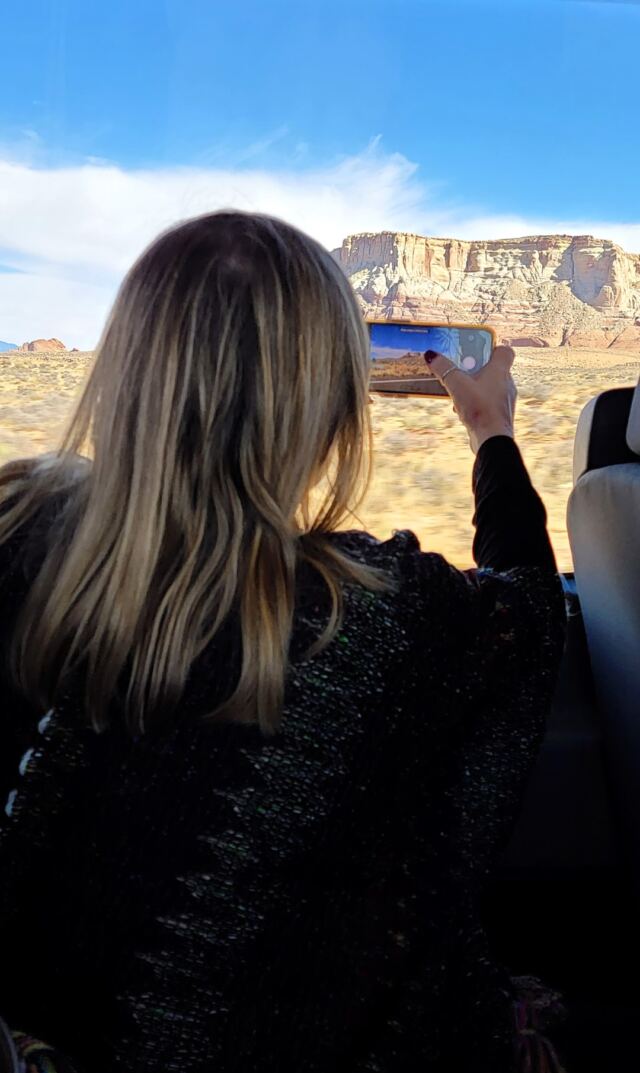 Kathy taking scenery photos