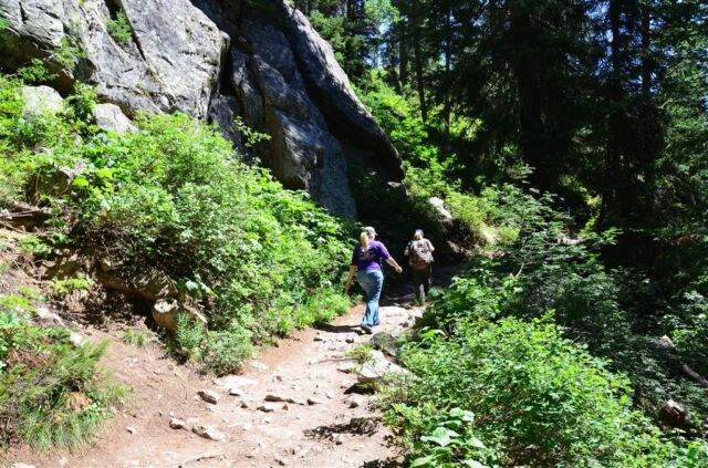 Heading up the mountainside trail