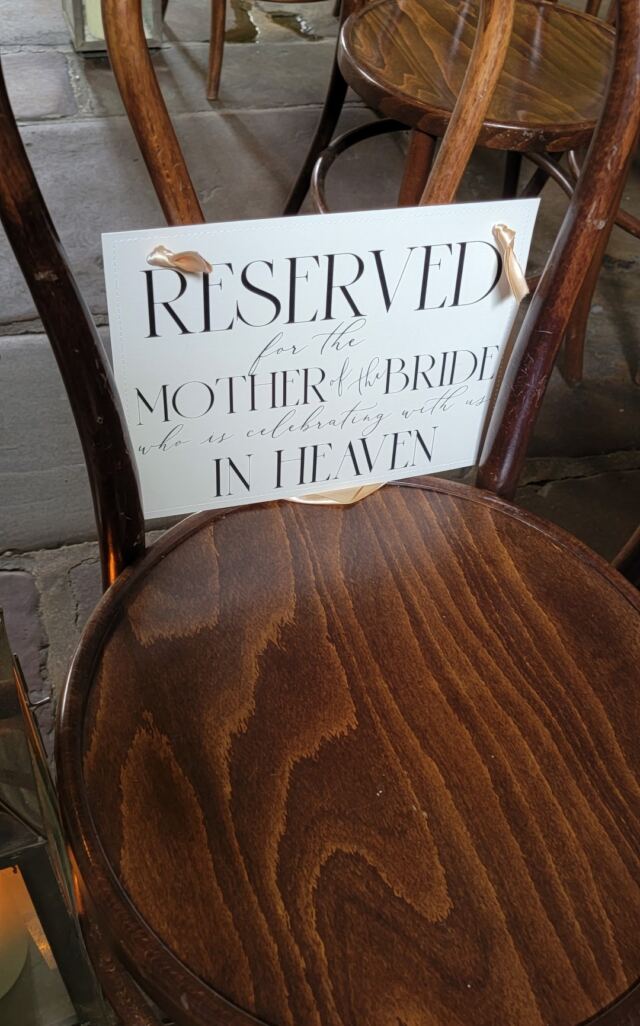 Reserved for Jess's mum