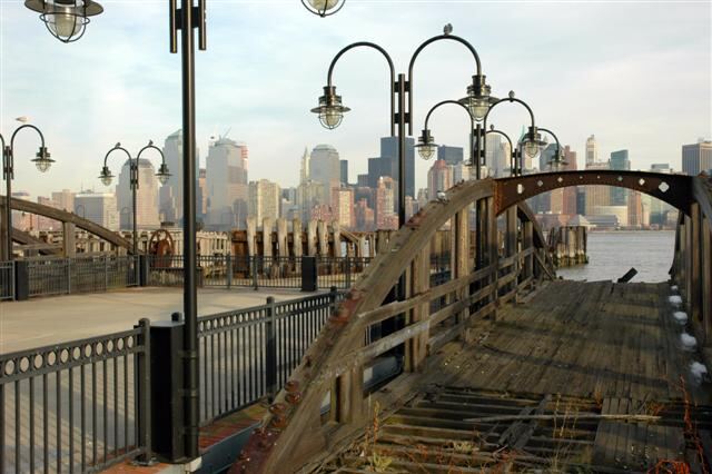 Skyline and old ferry docks