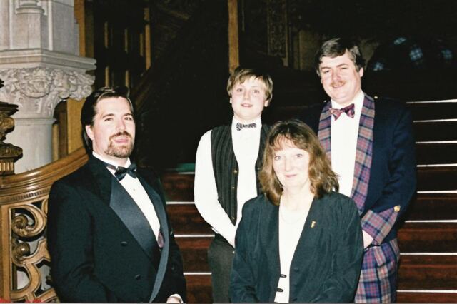 Skibo formal dinner - Roger, Mark, Marianne, and John