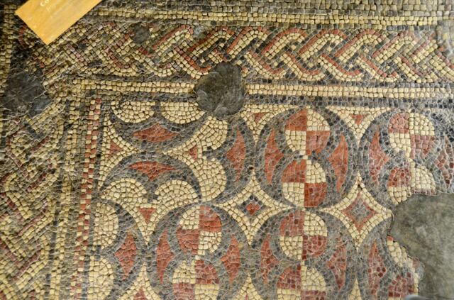 Chedworth Roman Villa - misc uncovered mosaic tile floors (5)