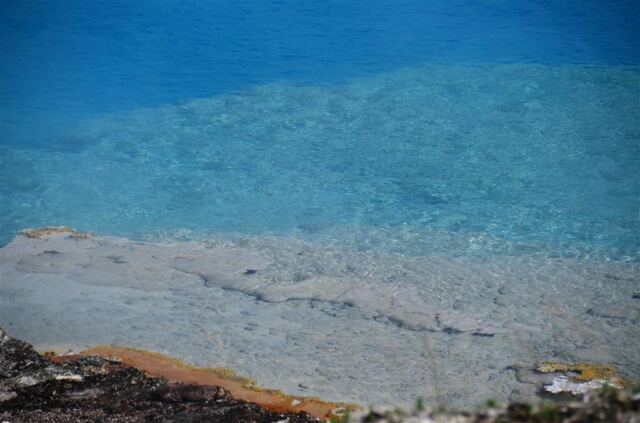 Clear waters in Excelsior Geyser crater