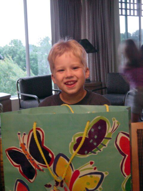Nick and his big gift bag