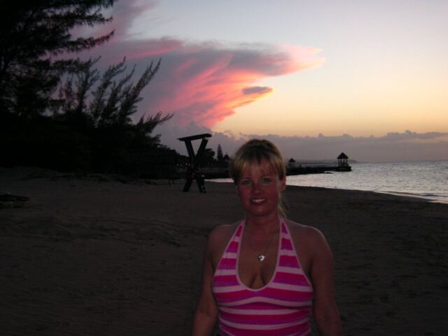 Kathy and the sunset