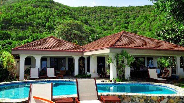 Virgin Gorda hills behind Villa on the Beach 1
