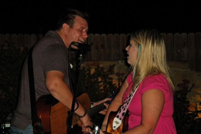 lucas and melanie singing the night away