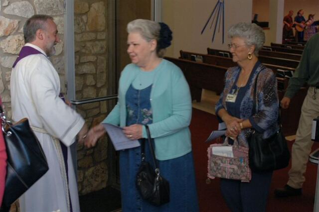Greeting the congregation