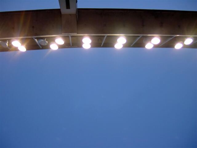 Looking up at the West side stadium lights
