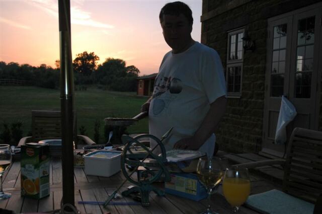 John serves grilled pie