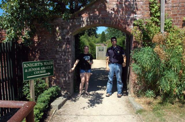 Melanie and Andrew ready for The Knight's Maze