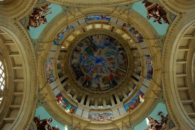 Painted ceiling of side dome