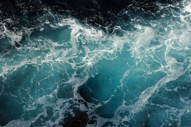 Churning water on the side of Voyager (1)