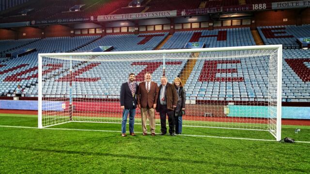Andrew, Roger, John, and Marianne in the VIlla net - post-match