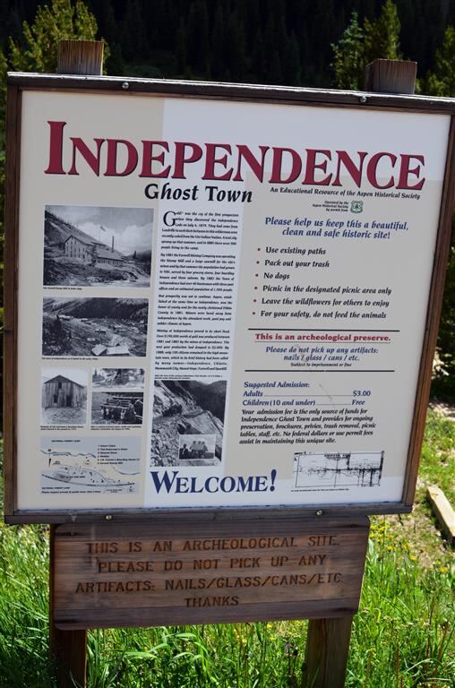 Independence ghost town marker
