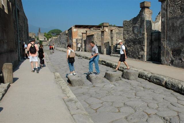 Note the stone walkways, to help pedestrians across the streets