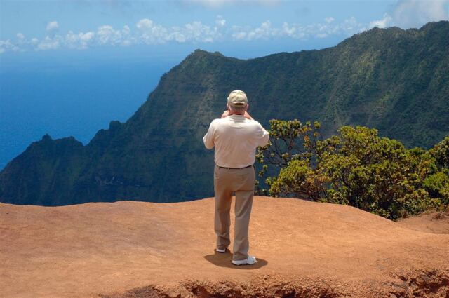 Paul stands close to the edge