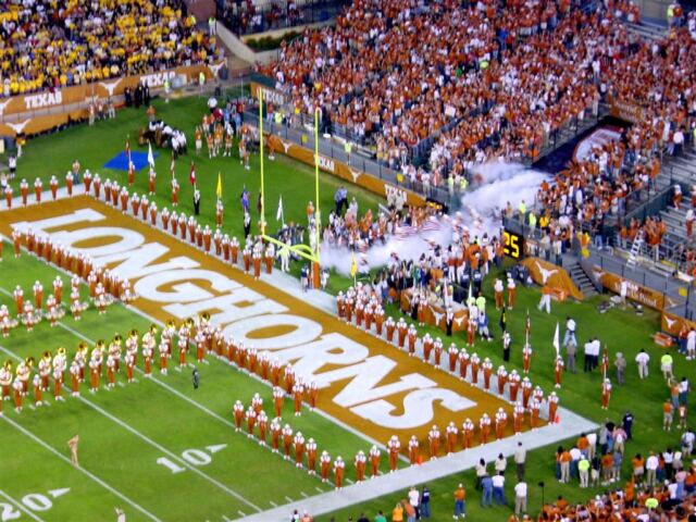 Horns enter the field for the Mizzou game