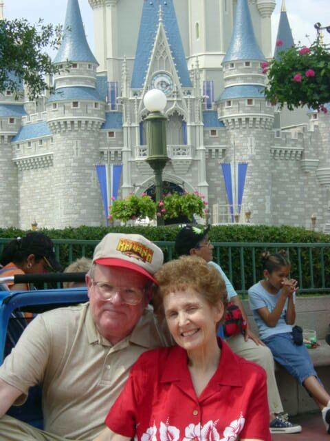 Paul and Geri in front of Disney Castle