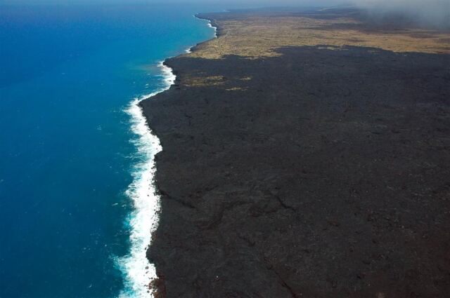 Lava flow to the coast