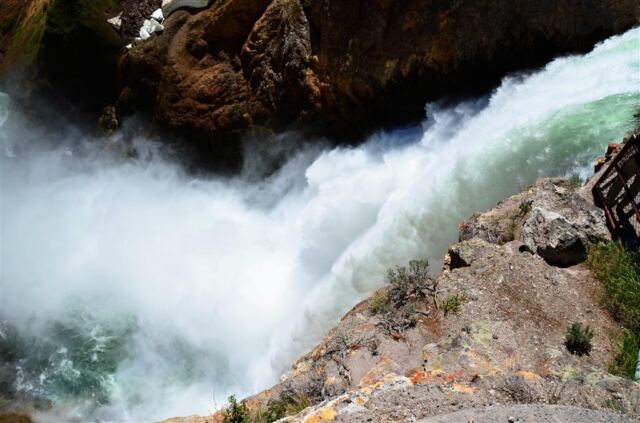 Looking over the edge of the Lower Falls