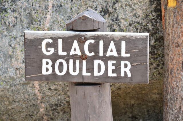 Glacial Boulder sign