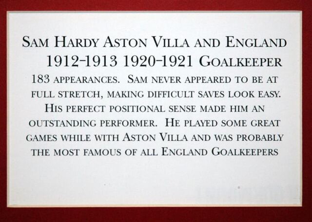 Sam Hardy - plaque