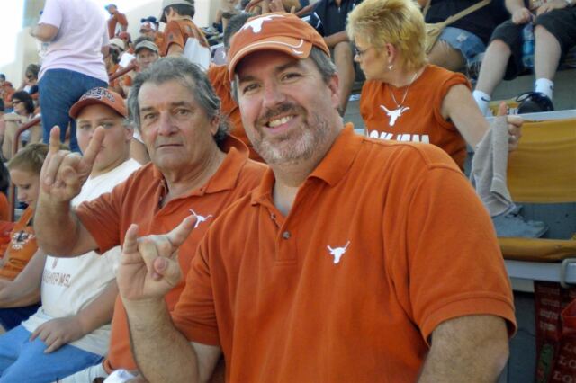 Dad and Roger celebrate another Longhorn victory