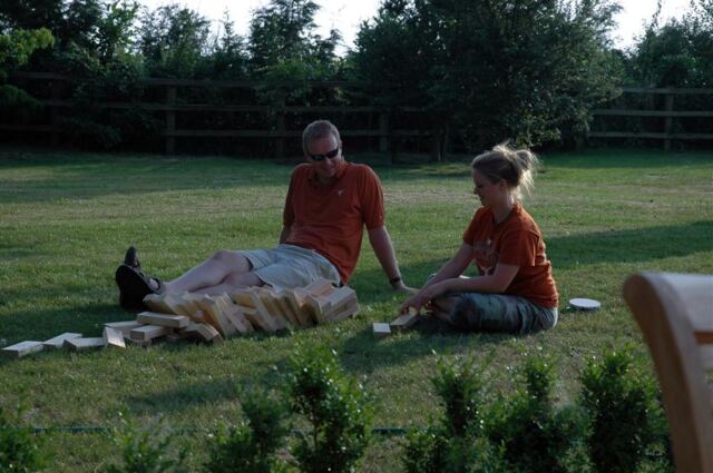 Julian and Melanie play 'Yard Jenga' (4)