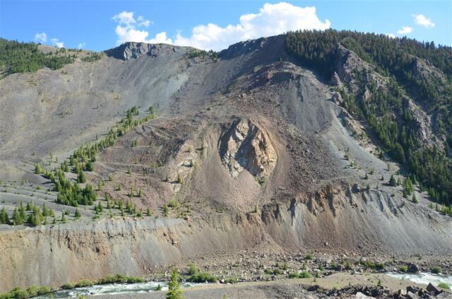 Collapsed mountain sections that formed Earthquake Lake (4)