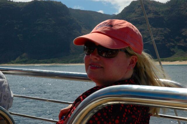 Kathy and the Napali coast