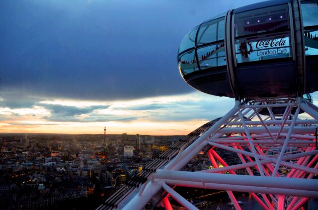 London sunset from top of London Eye 2