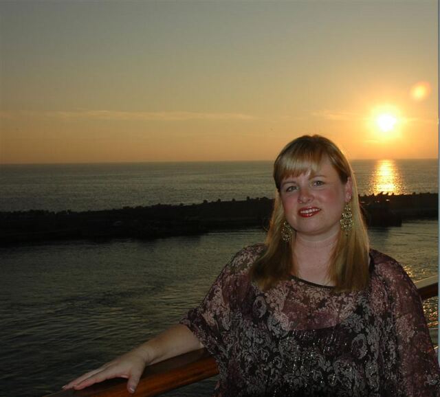 Kathy and sunset