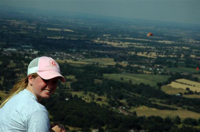 Melanie takes in the Mallvern view