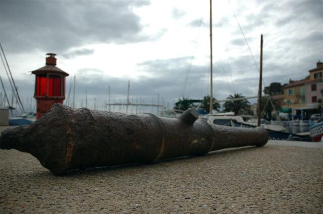 Old canon and the sea