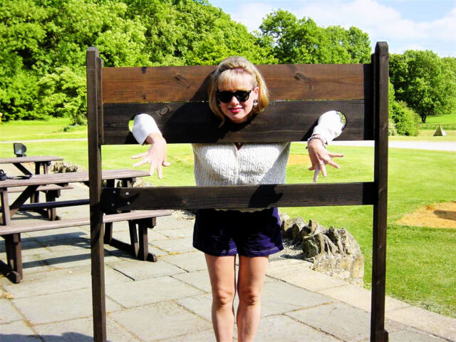 Kathy in the stocks