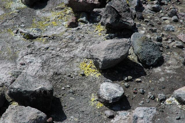 Sulfur on the ground