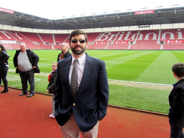 Andrew, pitch-side at The Britannia