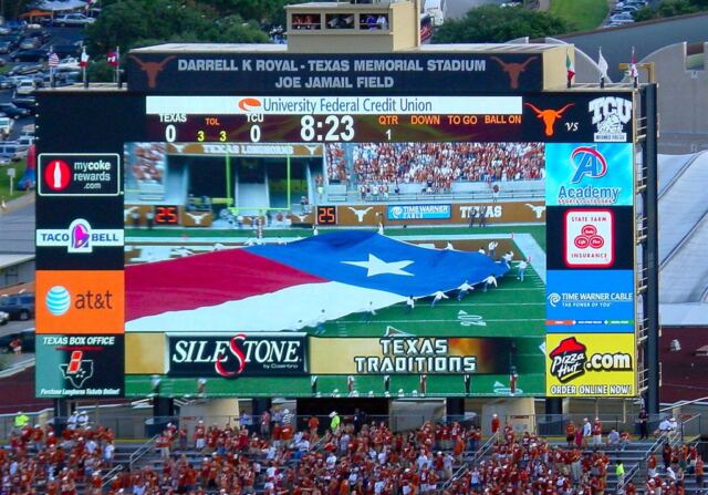Texas flag on Godzillatron
