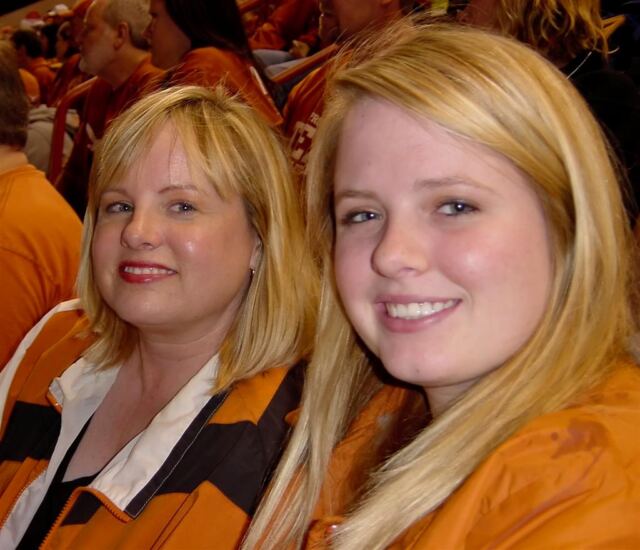 Mom and Mel in the stands