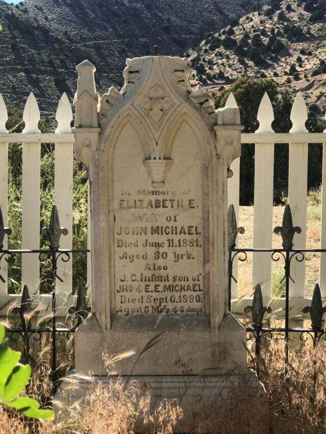 Virginia City cemetery - wife and child