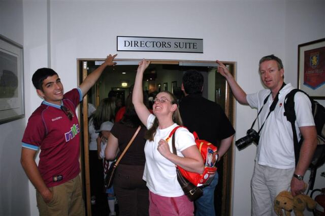 Andrew, Jenny, and Julian ready to enter the Director's Suite